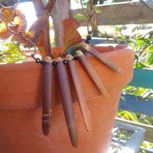 Sea Urchin spine and black onyx necklace